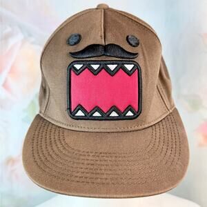 Vintage Y2K Domo Kun Embroidered Mustache Adjustable Snapback Baseball Cap Hat
